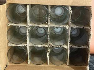 lot 9 image: 12-Pack of 9 Inch Clear Cylinder Vases