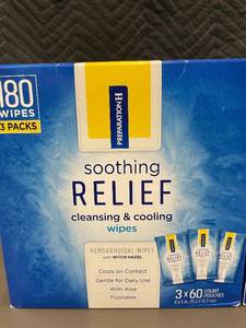 lot 40 image: MD 5 - Preparation H Soothing Relief Cleansing & Cooling Wipes - 180 Count