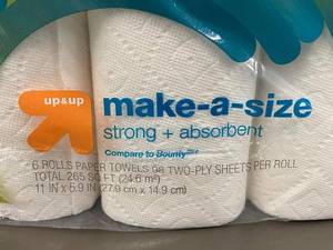 lot 119 image: Up & Up Make-A-Size Paper Towels - 6 Double Rolls