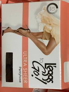 lot 224 image: front room pallet - Bulk Lot of 36 Pairs Leggs To Go Ultra Sheer Coffee Pantyhose - Size Large