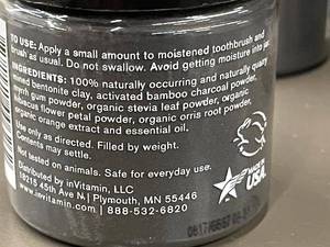 lot 253 image: Lot of 8 - inVitamin Natural Activated Charcoal Tooth & Gum Powder, Citrus Flavor, 2.75 oz