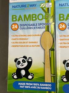 lot 256 image: Lot of Bamboo Disposable Cutlery - Forks, Knives, and Spoons
