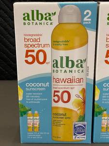 lot 266 image: L4 - Alba Botanica Hawaiian Coconut Sunscreen Spray SPF 50 - 2 Pack
