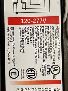 lot 281 image: A4 - GE Multi-Volt ProLine T12 Electronic Ballast