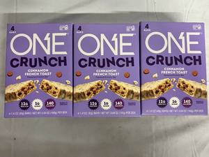 3 Packs of One Crunch Cinnamon French Toast Bars