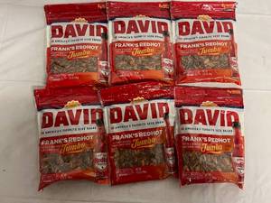 6 Bags of David Sunflower Seeds - Franks Red Hot