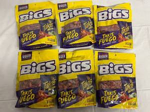 6 Bags of Bigs Sunflower Seeds - Takis Fuego
