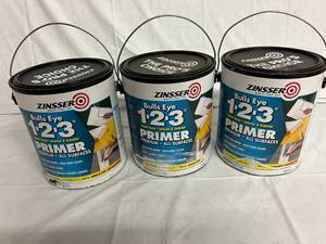 3 Containers of Zinsser Bulls Eye Primer