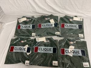 6 Dark Green Polo Shirts - Small