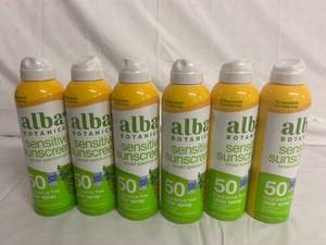 6 Bottles of Alba Botanica Sensitive Sunscreen 50 SPF