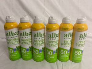 6 Bottles of Alba Botanica Sensitive Sunscreen 50 SPF