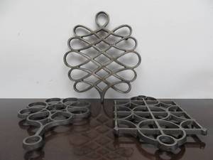 lot 13 image: 3 Larger Size DANSK Iron Trivets