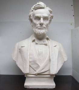 lot 5 image: FANTASTIC Old Vintage HUGE Lifesize Abraham Lincoln Bust Sculpture