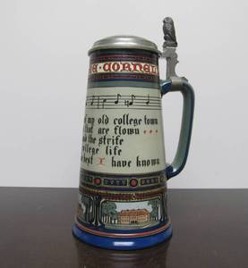 lot 93 image: Original Antique METTLACH German Beer Stein - CORNELL UNIVERSITY - 12 Liter