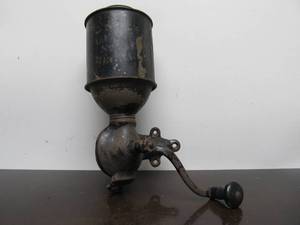 lot 138 image: Orig Antique 1880s era Wall Mounted Coffee Grinder
