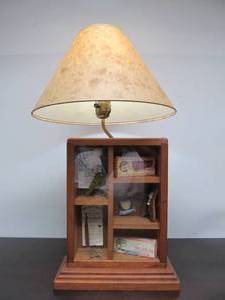 lot 145 image: Great Looking Rustic Folk Art Style Table Lamp by Hadley