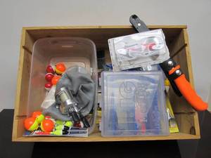 lot 158 image: Excellent Estate Lot of New and Like-New Fishing Lures & Supplies
