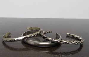 lot 171 image: Lot of 3 Heavy Sterling Silver Cuff Bracelets