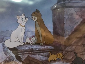 lot 285 image: Framed Limited Edition Disney ARISTOCATS Hand Painted Sericel - The Aristocats