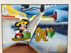 lot 290 image: Framed Signed Limited Edition Disney Mr. Mouse Takes a Trip Serigraph - Hand Signed by Marc Davis