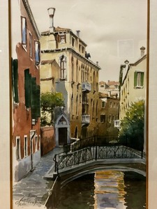 lot 311 image: Excellent Original Watercolor Scene by Nicola Tenderini #1
