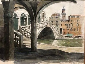 lot 312 image: Excellent Original Watercolor Scene by Nicola Tenderini #2