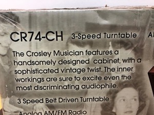 lot 329 image: Brand New CROSLEY 4-In-1 Entertainment Center Record, CD, Cassette Player & Radio