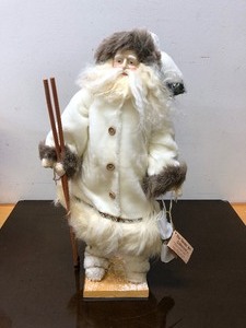 lot 399 image: LARGE Handmade Santa Claus Statue wWhite Robe - Tender Art Collection