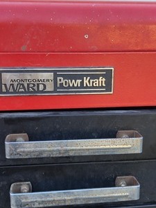 lot 2 image: SearsCraftsman Rolling Metal Tool Chest FULL of Tools