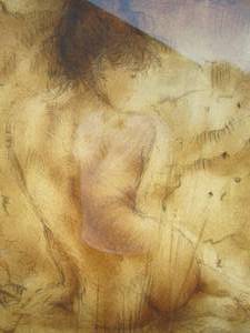 lot 185 image: LARGE Framed Signed Numbered Nude Lithograph - Innocence