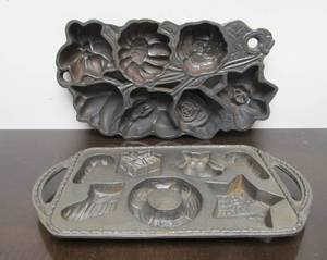 lot 188 image: Pair of JOHN WRIGHT Cast Iron Cookie Molds