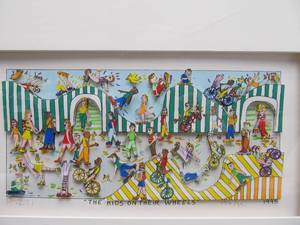 lot 213 image: James RIZZI The Kids On their Wheels 3D Art Signed  Numbered 18
