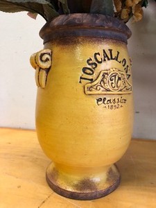 lot 402 image: 3 Large Mediterranean Style Faux Floral Display Vases