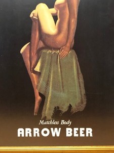 lot 434 image: Wonderful Framed ARROW BEER Pinup Girl Advertising - Matchless Body