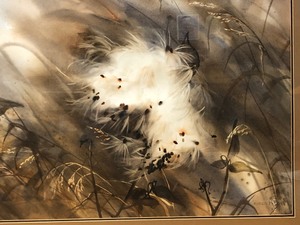 lot 435 image: Large & Impressive Original Close-Up Watercolor Landscape Painting by Sandra Koskie