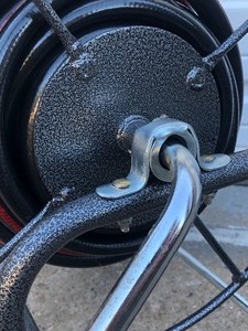 lot 445 image: Like-New Rolling Metal Hose Reel wHose