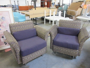 lot 229 image: UPHOLSTERED LOUNGE CHAIRS