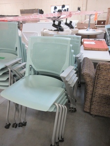 lot 231 image: HAWORTH, VERY,  ROLLING, STACKABLE CHAIRS