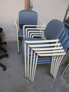 lot 241 image: ASSORTED, STACKING RECEPTION CHAIRS WITH ARMS