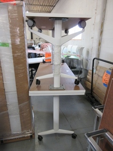 lot 127 image: ALLSTEEL LAMINATE TOP ROLLING TABLES