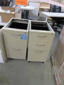 lot 132 image: TAN,  METAL FILE PEDESTALS