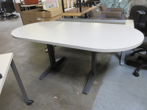 lot 134 image: OVAL, LAMINATE TOP CONFERENCE TABLE