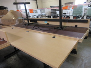 lot 141 image: SHOTO WORK TABLES WITH POWER AND CORD MANAGEMENT