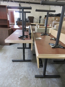 lot 142 image: SHOTO WORK TABLES WITH POWER AND CORD MANAGEMENT