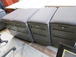 lot 158 image: ALLSTEEL MOBILE FILE PEDESTALS WITH FABRIC TOPS
