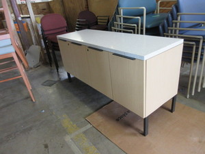 lot 160 image: STEELCASE CREDENZA WITH REAL STONE TOP