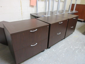 lot 177 image: FIRST OFFICE, WOOD GRAIN LAMINATE, ROLLING LATERAL FILES
