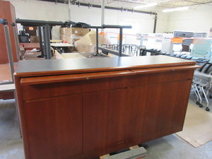 lot 164 image: CHERRY VENEER CREDENZA WITH LAMINATE TOP