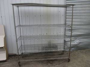 (UD1) Metal Shelf with Wheels 80" H...