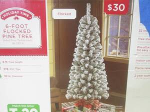 lot 59 image: (F-3) 6 Foot Flocked Pine Tree...